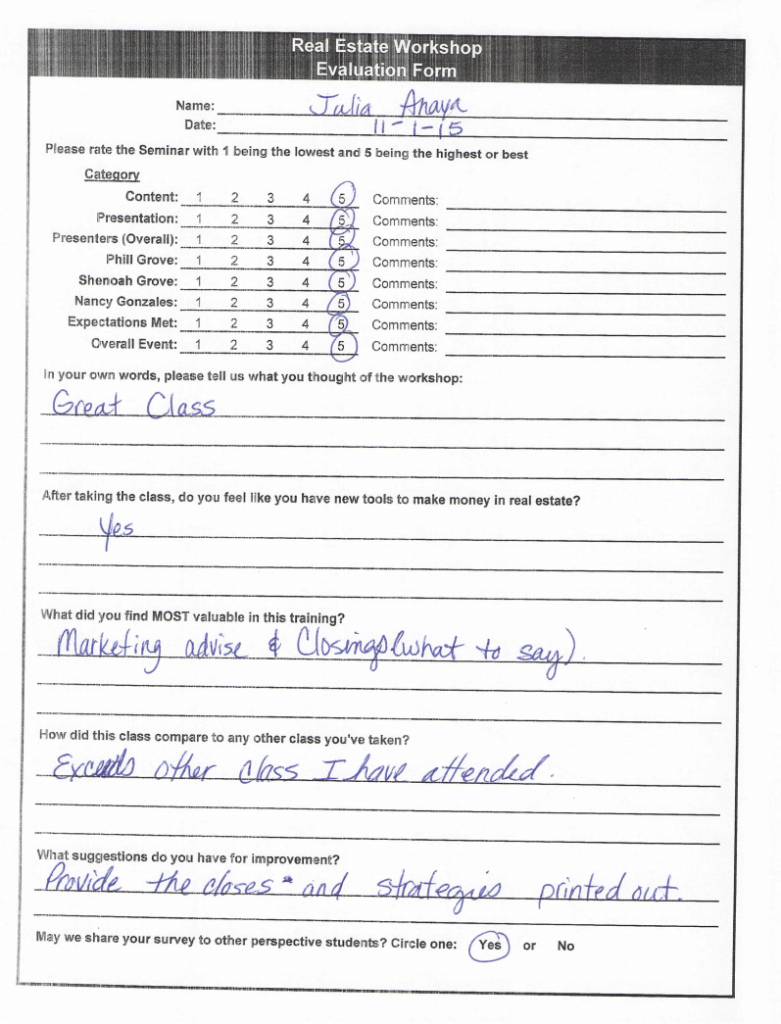 Five Star Rating of Phill and Shenoah Grove Julia Anaya Phill Grove